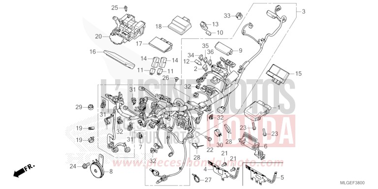 KABELBAUM von Africa Twin DCT GLINT WAVE BLUE METALLIC (B197X) von 2023